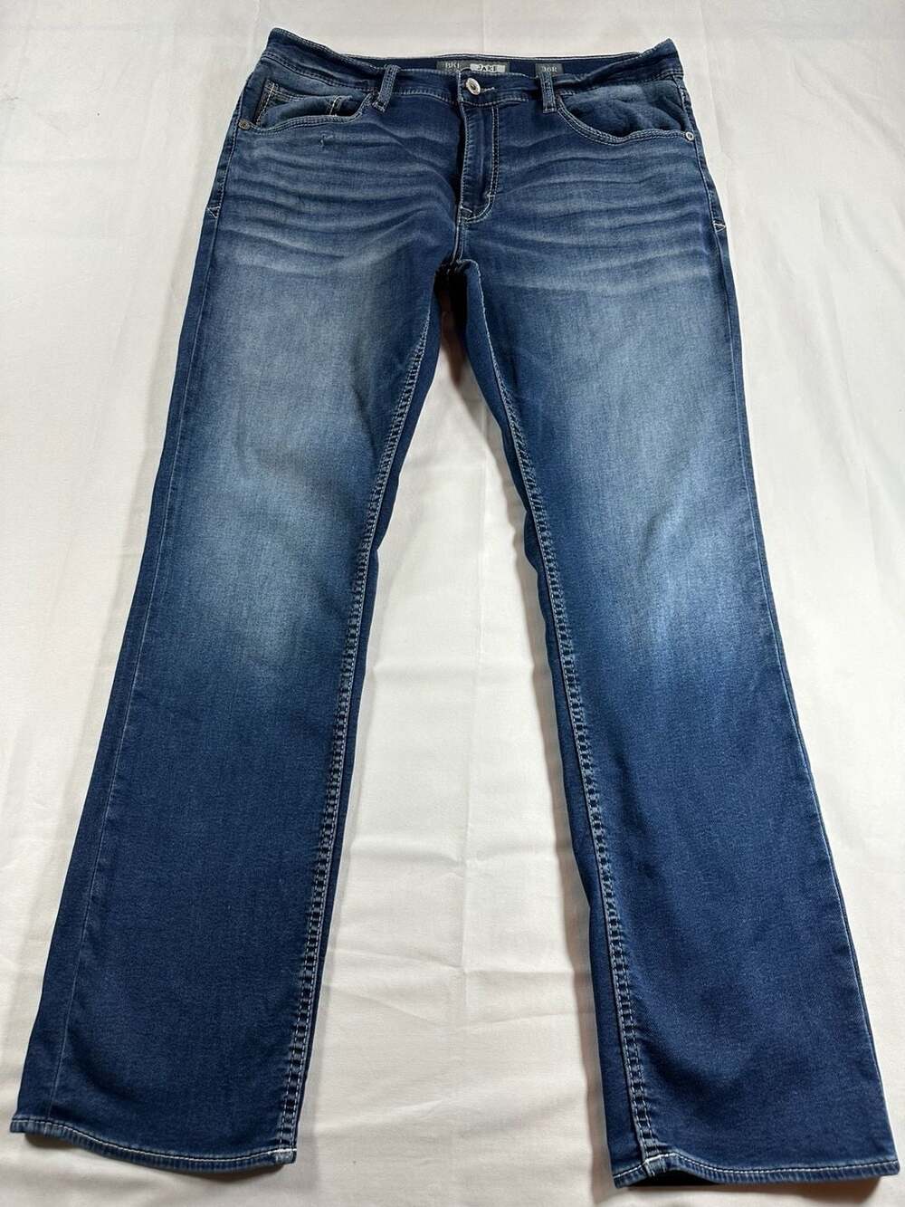 BKE Jake Men's Straight Leg Jeans Size 36x30 Blue Wash Stretch Denim